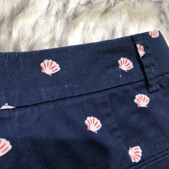 Uniqlo low rise dark blue sea shell print nautical beach shorts size 0 - Picture 8 of 8